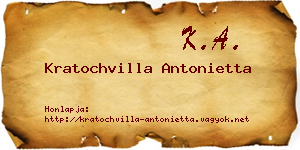 Kratochvilla Antonietta névjegykártya